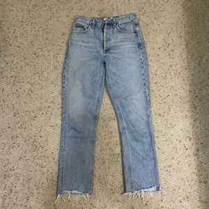 AGOLDE Riley High Rise Crop in Zephyr